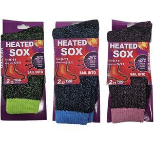 Women Heated Thermal Socks Winter Heavy Duty Crew Warm Socks Size 9-11 3-Pack